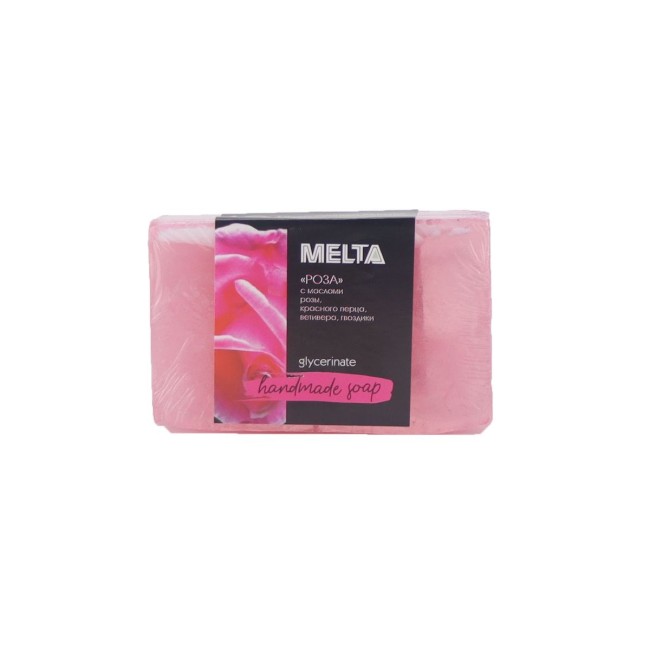 Мыло ручной работы Melta с эфирными маслами Розовое. 100г